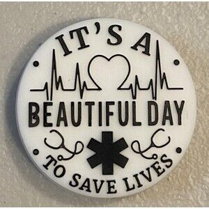 Focal Bead - Lot of 4 - 1" x 1" Its A Good Day To Save Lives #FB102